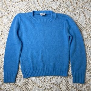 Vintage 1980s JCPenney Girls 6x Blue Simple Knit Classic Pullover Sweater
